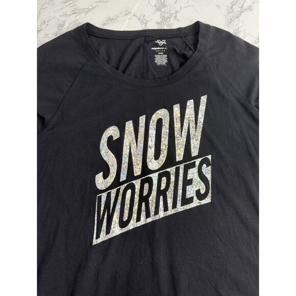 Livi Active Tops - Livi Active Womens Black Long Sleeve Snow Worries Shirt‎ Size 18 20